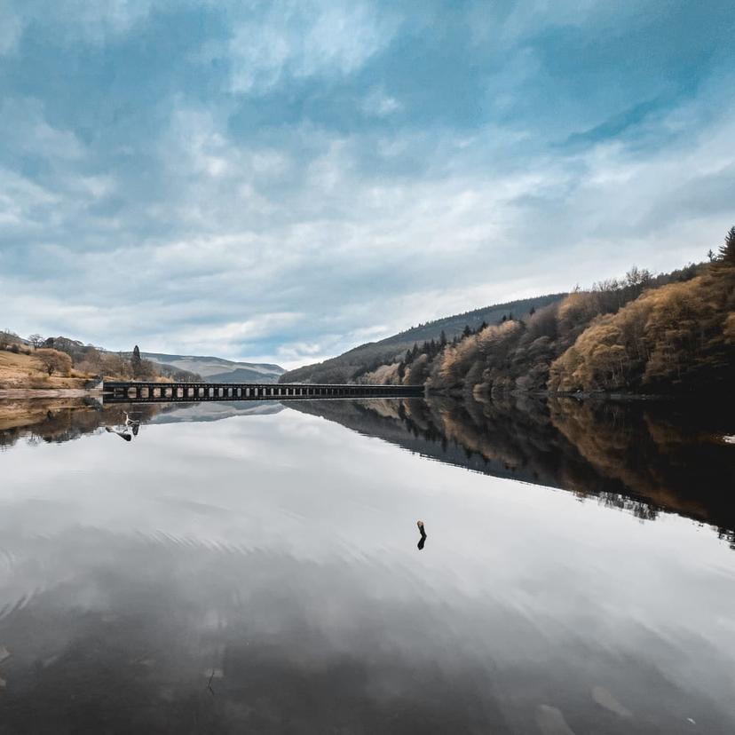 The most undisturbed lake resembling a mirror reflecting the boundless sky